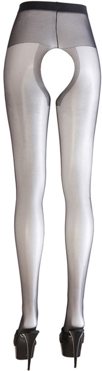 Cottelli Collection – Open Kruis Panty met Versterkte Taille Band voor een Sensuele Uitdaging – Maat S – Zwart