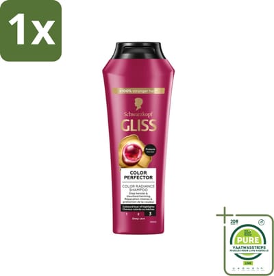 1 x Gliss - Shampoo - Color Protect & Shine - Voor Langdurige Kleurbehoud - 250 ml - Kleurbehoud Shampoo - Glans Shampoo - Geverfd Haar Shampoo - Highlights Shampoo - Kleurbescherming Shampoo