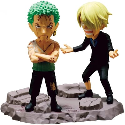 Bandai One Piece - World Collectable Log Stories Figuur - Roronoa Zoro & Sanji "...Nothing...At All!!!!"