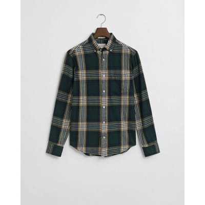 Gant Casual hemd lange mouw Groen Reg Windblown Flannel Check S 3250243/374