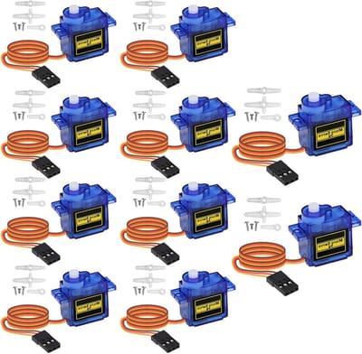 Micro Servo Motor Kit 9G - 10 Stuks voor RC Robots, Arduino Projecten en Modelbouw Toepassingen met Kabel