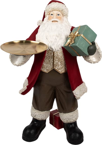 Clayre & Eef Kerstdecoratie Beeld Kerstman 56x50x91 cm Rood Kunststof