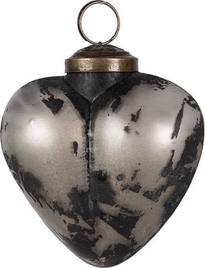 Clayre & Eef Kerstbal Overig Ø 8x4x8 cm Grijs Glas Kerstballen