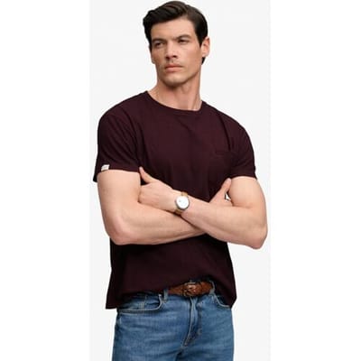 Superdry - Classic Cotton Linen Pocket T-shirt Relaxed Pasvorm - Heren - T-shirts