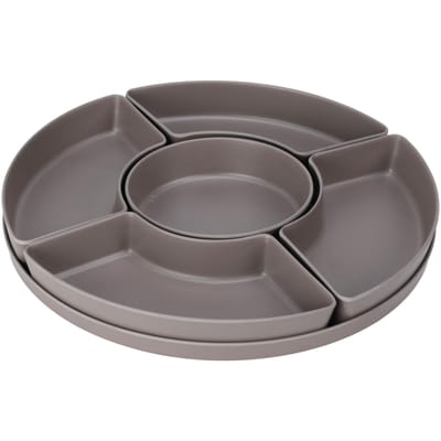 Serveerschaal melamine kleurrijk speelgoed serveerbord met uitneembare schaaltjes.