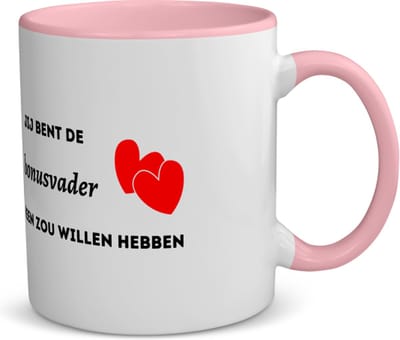 Akyol - jij bent de bonusvader die iedereen zou willen hebben koffiemok - theemok - roze - Vader - geweldige vader - niemand anders - verjaardag - cadeau - kado - bedankje - geschenk - 350 ML inhoud