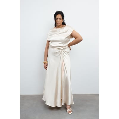 VIVEH Shell Champagne Größe: 34 | Maxikleider Outlet | Damen | Weiß