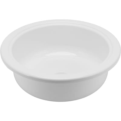 375x130mm RV Bateau Rond Vasque de Navire Salle de Bain Lave-Mains Acrylique Blanc pour Camping-car Yacht Salle de Bain white