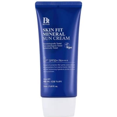 BENTON Skin Fit Minerale Zonnescrème SPF50+ PA++++ 50ml – 100% Minerale Zonnebrandcrème voor Gevoelige Huid 50ml