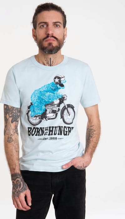 Logoshirt T-Shirt Sesamstrasse - Krümelmonster Motorrad
