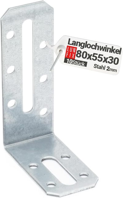Verstelbare Hoekverbinders voor Bouwprojecten - Set van 10 - 80 x 55 x 30 mm
