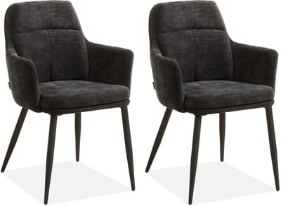 Eetkamerstoel Donna - Black (set van 2 stoelen)