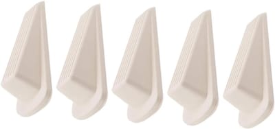 Deurstoppers 5 stuks - Deurwig Beschermer - Veilig Deuren Stoppen - Antislip Rubber Bodem - 12.2 cm Lengte - Wit