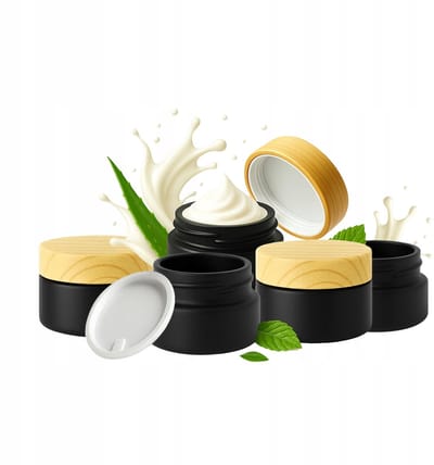 Bimberek Serie - Glazen Sloffen - 5g - Zwart Mat - Houten Look Dop