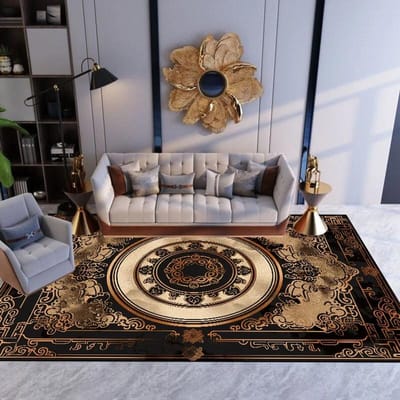 Perzië Groot Formaat Tapijt Woonkamer Decoratie Luxe Vloermatten Antislip Slaapkamertapijten Wasbaar Lounge Computerstoelmat 60*90cm