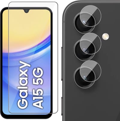 Screenprotector & Camera geschikt voor Samsung Galaxy A15 - Glas