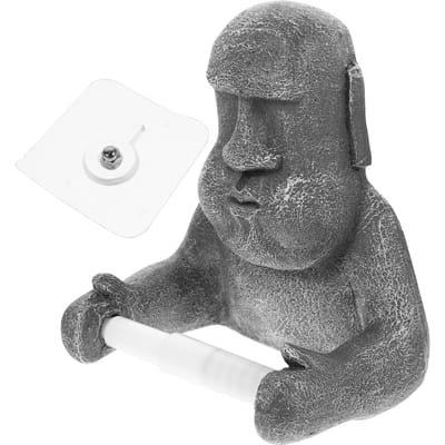 3D Driedimensionale Tissuebox Brits Portretsteen Toiletpapierhouder Bureau Handdoekenrek Sculptuur Moai Standbeeld Hars gray