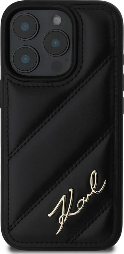 Karl Lagerfeld Quilted Signature iPhone 16 Pro Case - Black
