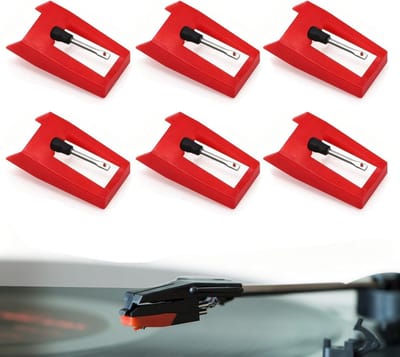 Set van 6 draaitafelnaalden, hoogwaardige pickups voor optimale geluidskwaliteit en precisie