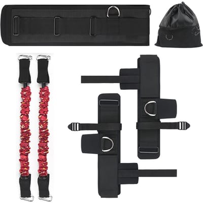 Verticale Sprong Trainer Beenkracht Weerstandsbanden Set voor Basketbal Voetbal Training 50lbs rood
