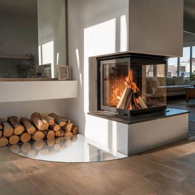 Coloray Vloerplaat Houtkachel - Vloerplaat Openhaard - 100 cm x 100 cm - Houtkachel Accessoires - Grijs Vloerplaat Kachel - Plaat Kachel - Plaat voor Onder Houtkachel - Open Haard Accessoires - Onderplaat