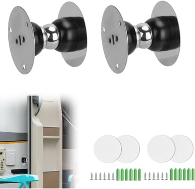2 stuks - Deurstopper - Magnetische Deurvanger - Deurbuffer - Binnen Deurstoppers - magnetische deurstopper - roestvrijstalen - muurbeschermer - deurstopper - met tape en verborgen schroeven - voor thuis, kantoor - 54*54*47 mm - zwart