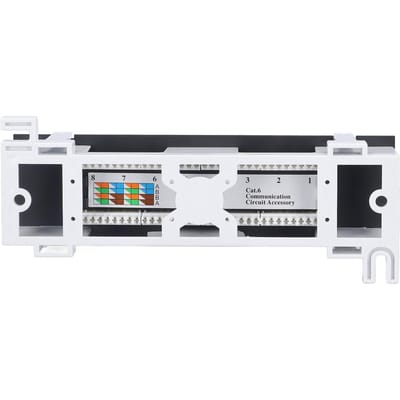 Patchpanel 8 poorten CAT6 netwerkkabel rackmount 568AB RJ45 accessoire voor installatie white
