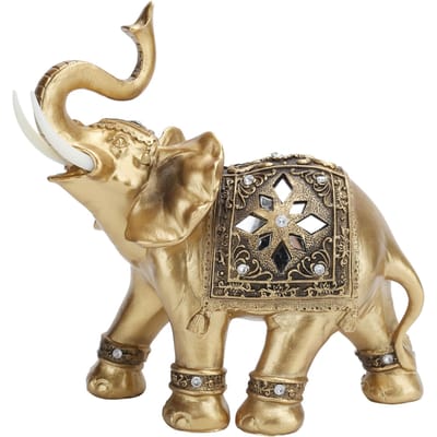 Gouden Olifant Beeldje Sculptuur Decoratie Huis Bar Kantoor Ambacht Decor Cadeau beige