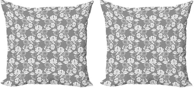 ABAKUHAUS Kussenhoes 2x40 cm – Dubbelzijdig bedrukking – Grijs/Wit