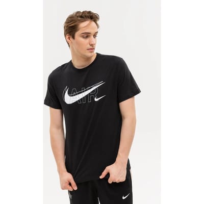 Nike Air Print Heren Sportswear Multi Swoosh T-shirt in zwart