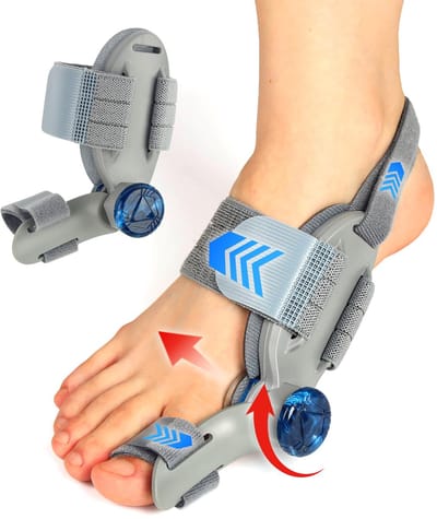 Ryoudavell - Hallux valgus grote teencorrector met verstelbaar wiel – zacht gelkussen – eenheidsmaat, uniseks – voor linker- of rechtervoet - voor hallux valgus, hamertenen & eeltknobbels - eenheidsmaat, wasbaar - Spalk Hallux Valgus
