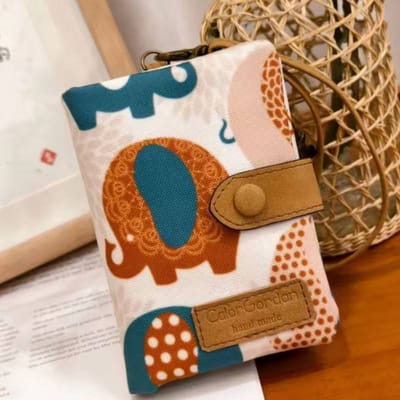 Dames Schattige Rits Gesp Korte Portemonnee PU Leer-Capaciteit Muntvak Geldbuidel Mat Bedrukt ID Kaarthouder Meisje Schattige Clutch