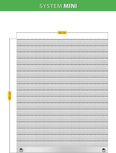Schellenberg 39000 60 x 80 cm grijze PVC mini-rolluiklamellenset voor 40 mm stalen buisassen, breedte instelbaar, incl. rolluikophangveer, aluminium eindlamel, rolluikstopper