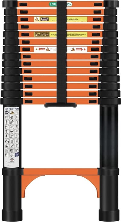 Lexium Telescopische Ladder - Telescopische Vouwladder - Werkhoogte - Aluminium - Geschikt voor Particulier en Professioneel Gebruik - Telescopische Vouwladder - Max. Belasting 150 kg
