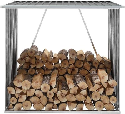 Tuinschuur Staal - Buitenopslag Hout - Hout Opslaan - Schuin Dak Design - 163 x 83 cm - Antraciet
