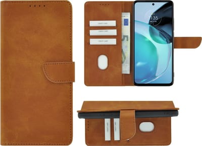 MoDo hoesje Geschikt voor Motorola Moto G53 - Kunstleer Book Case - Cognac Bruin