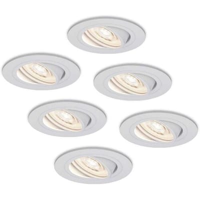 HOFTRONIC Set van 6 Pittsburg LED inbouwspots - 6W 570lm - GU10 LED Module - Extra plat - 4000K neutraal wit - Dimbaar - Kantelbaar - Binnen - Wit