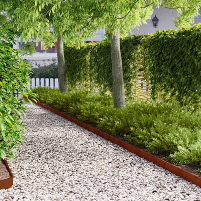vidaXL - Gazonboord - met - omgebogen - bovenkant - 10 - st - 103x10cm - Staal