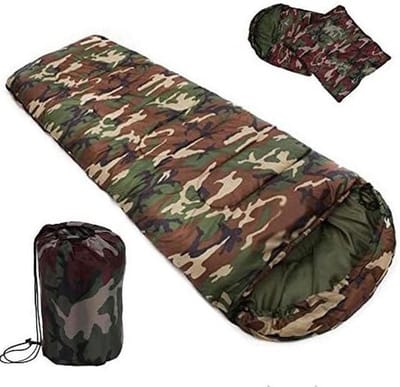 Katoenen Slaapzak - Kampeerzak Envelop - Buiten Overnachten - Waterdicht Ademend - 190 x 75 cm - Camouflage