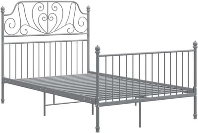 Stevig Metalen Bedframe 120x200 cm Grijs - Duurzaam Incl. Lattenbodem