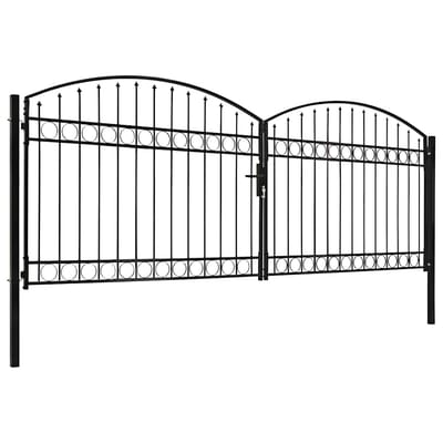 vidaXL Hekpoort ASSEN dubbele deur met gebogen bovenzijde staal 400x150 cm
