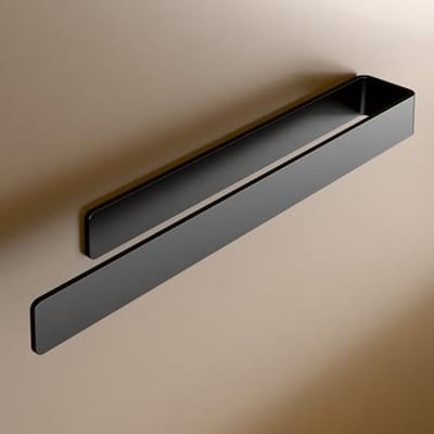Handdoekhouder zonder boren - 40 cm - Aluminium - Zelfklevend met 3M plakband - Extra groot kleefoppervlak - Zwart