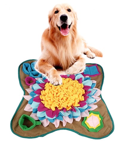 Honden snuffelkleed - Voedselpuzzel - Mentale stimulatie - Wasbaar ontwerp - 50x50cm - Multicolor