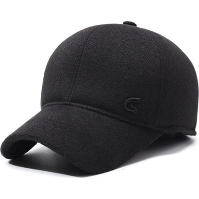 Nieuwe Herfst en Winter Baseballpet Modieus en Veelzijdig Papa Hoed Plus Fluweel Oorbescherming Baseballpet Wol Hoed Adjustable black