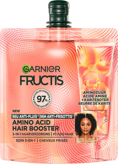 Garnier Fructis Hair Booster Amino Acid - 3-in-1 haarverzorging - Pluizig haar - 60ml