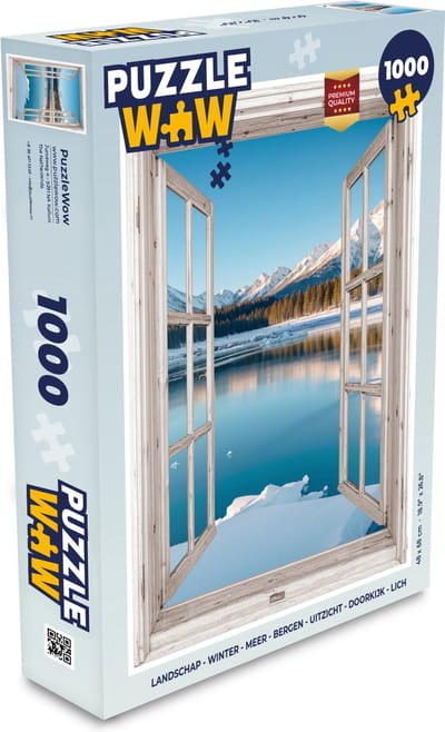 Puzzel Landschap - Winter - Meer - Bergen - Uitzicht - Doorkijk - Licht - Legpuzzel - Puzzel 1000 stukjes volwassenen