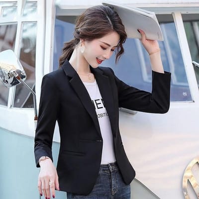 Slanke Korte Blazer Dunne Dames Temperament Casual Jas Witte Jas Kantoordame Kan Dragen Professionele Kleding voor Werk Elegante Blazer XL zwart