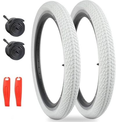 20 Inch Witte Fietsbanden en Binnenbanden voor Kinderfietsen en MTB - 2 Stuks 20 x 1,75