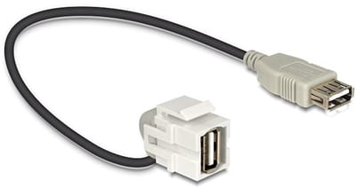 Keystone USB2.0 module -  USB-A haaks naar beneden - 0,20 meter