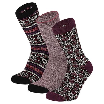 Apollo - Badstof dames sokken - Multi Rose - 6 Pak - Maat 36/41 - Uniek motief - Warme sokken dames - Sokken dames - Wintersokken dames - warme sokken dames